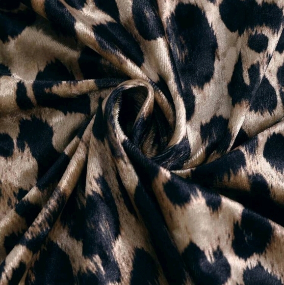 Leopard Print Velvet Cropped Y2K Style Casual Zipper Hoodie - Picture 3 of 5